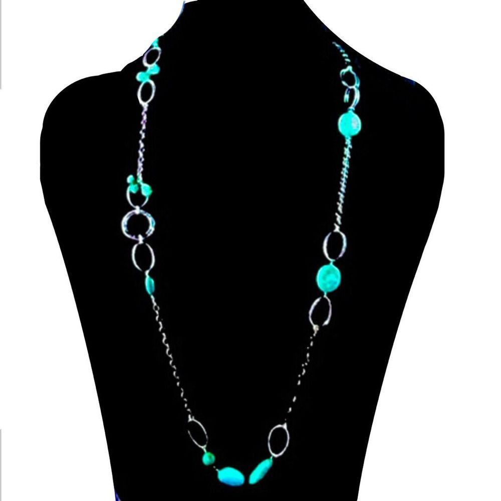 BARSE Sterling Turquoise Howlite Necklace 34”